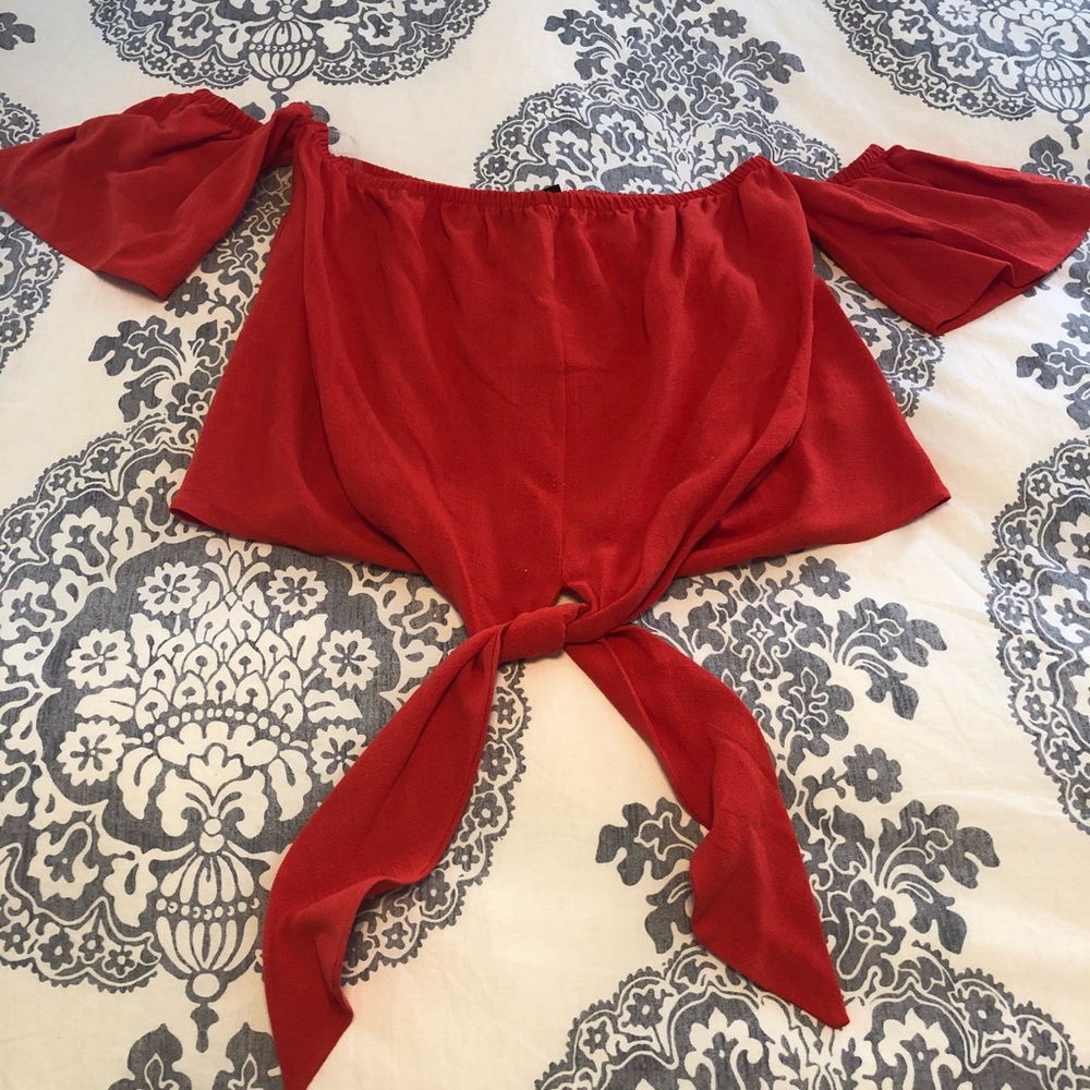 ViciDolls Off The Shoulder Tie Front Top